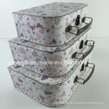 Custom Costurar Papel De Papelão Gift Box Suitcase Armazenamento Caixas De Embalagem